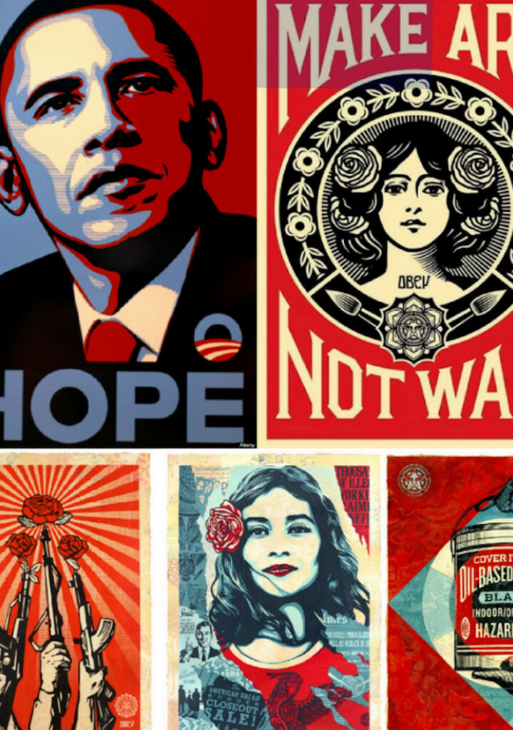 History of GRAPHIC Design Moodboard of Shepard Fairey Artworks